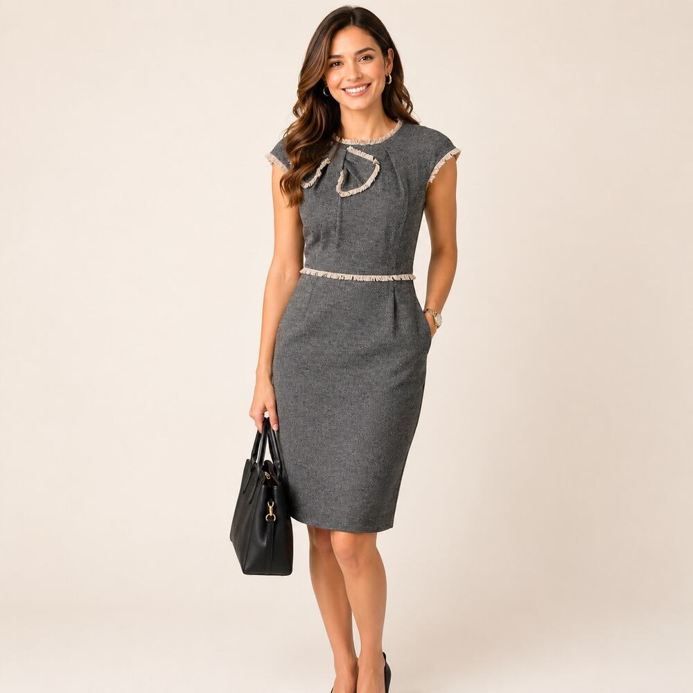 Etcetera  Donegal Cap Sleeve Wool Dress  Sz 2 NWT Corp Career